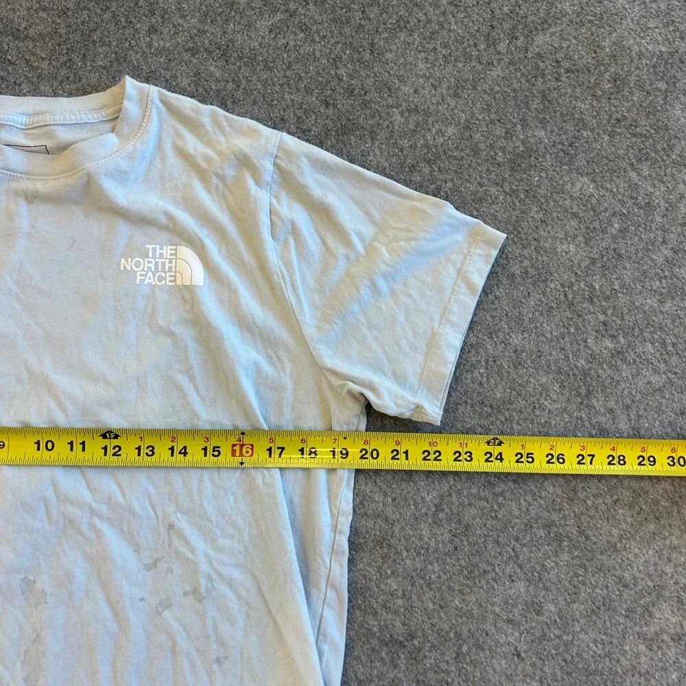 Women's The North Face Never Stop Exploring Baby Blue Outdoors T-Shirt Size Lg - Picture 8 of 11
